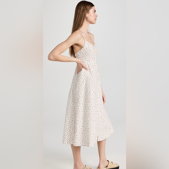 MADEWELL Alexa Ruffle Bodice Button Down Midi Dress Floral Coquette 90s Y2K Cute - Picture 3 of 14